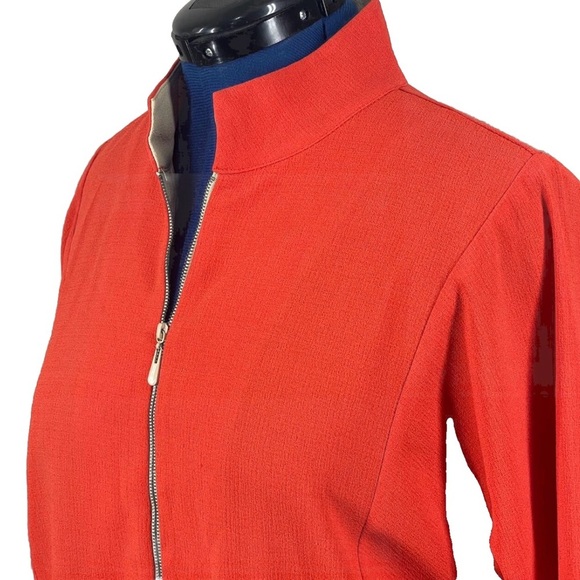Woman's Suit Jacket Gold Zipper 3/4
Sleeve Orange Drapers & Damons Large Preppy - Picture 5 of 10